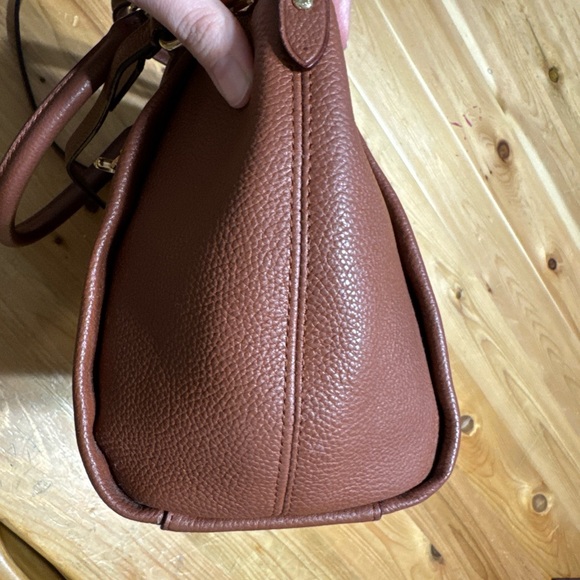 Coach Brown Leather Elise Satchel Purse Handbag Cognac Saddle Brown - Picture 16 of 16